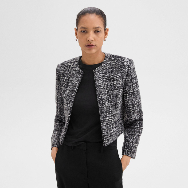 Cropped Jacket in Mélange Tweed 2