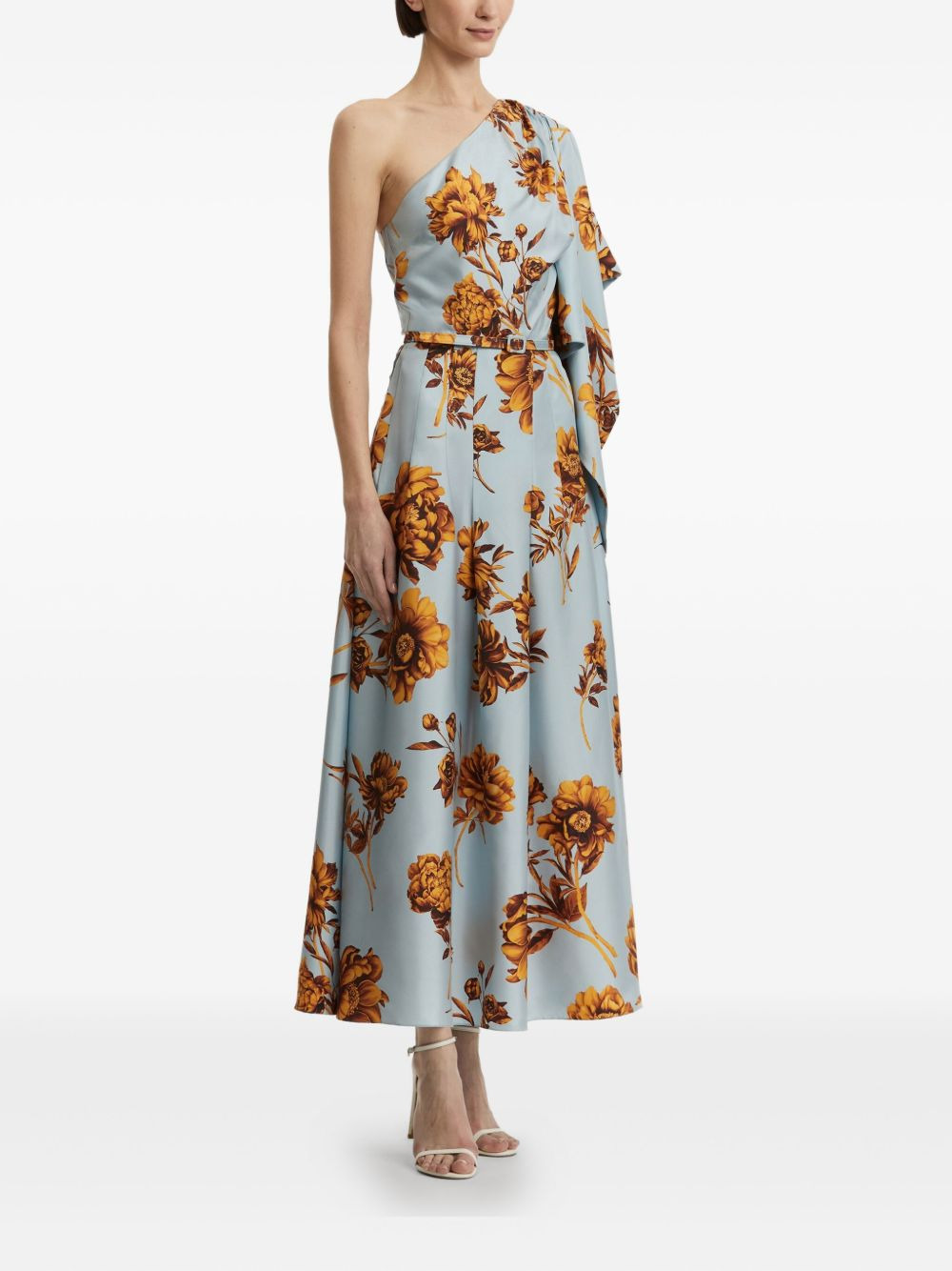 one-shoulder floral-print maxi dress - 3