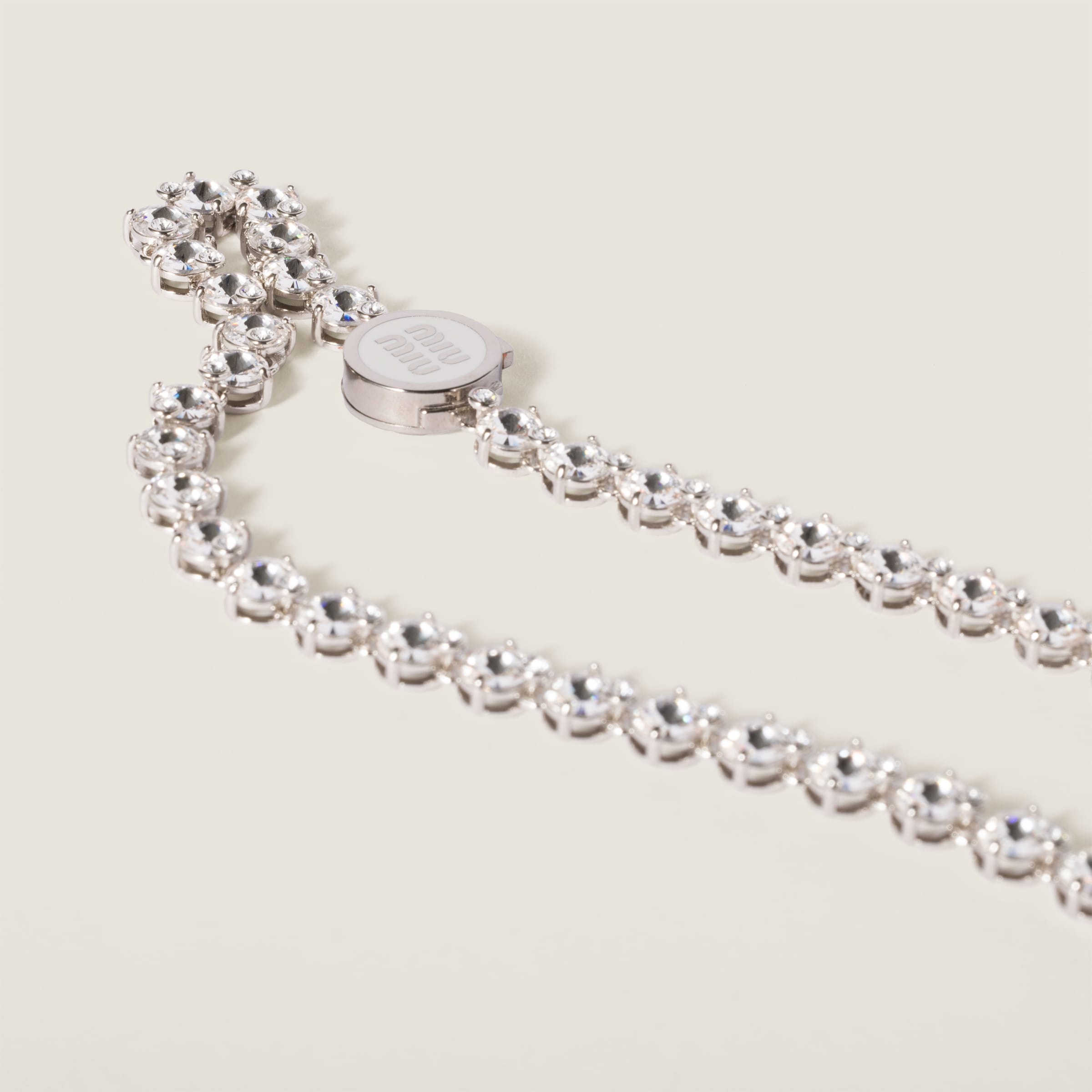 Metal necklace with crystals - 3
