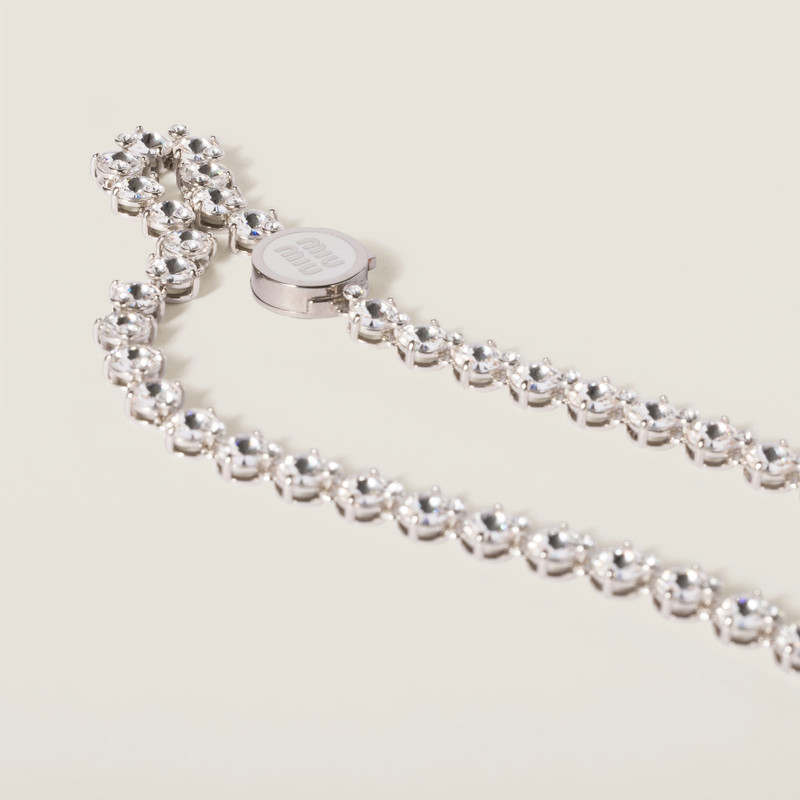 Metal necklace with crystals 3