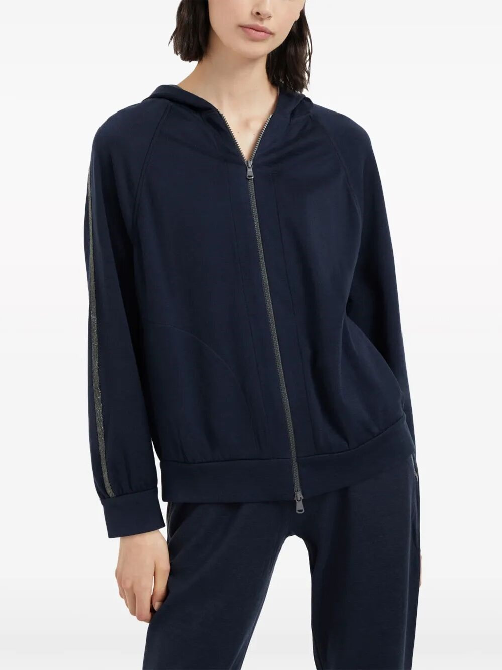 Hooded Sweatshirt With `Precious` Stripe - 4