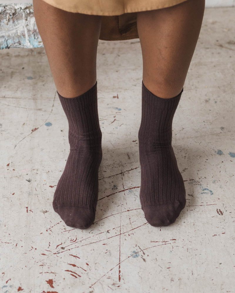 Rib Overankle Socks - Organic Cotton Rib 1