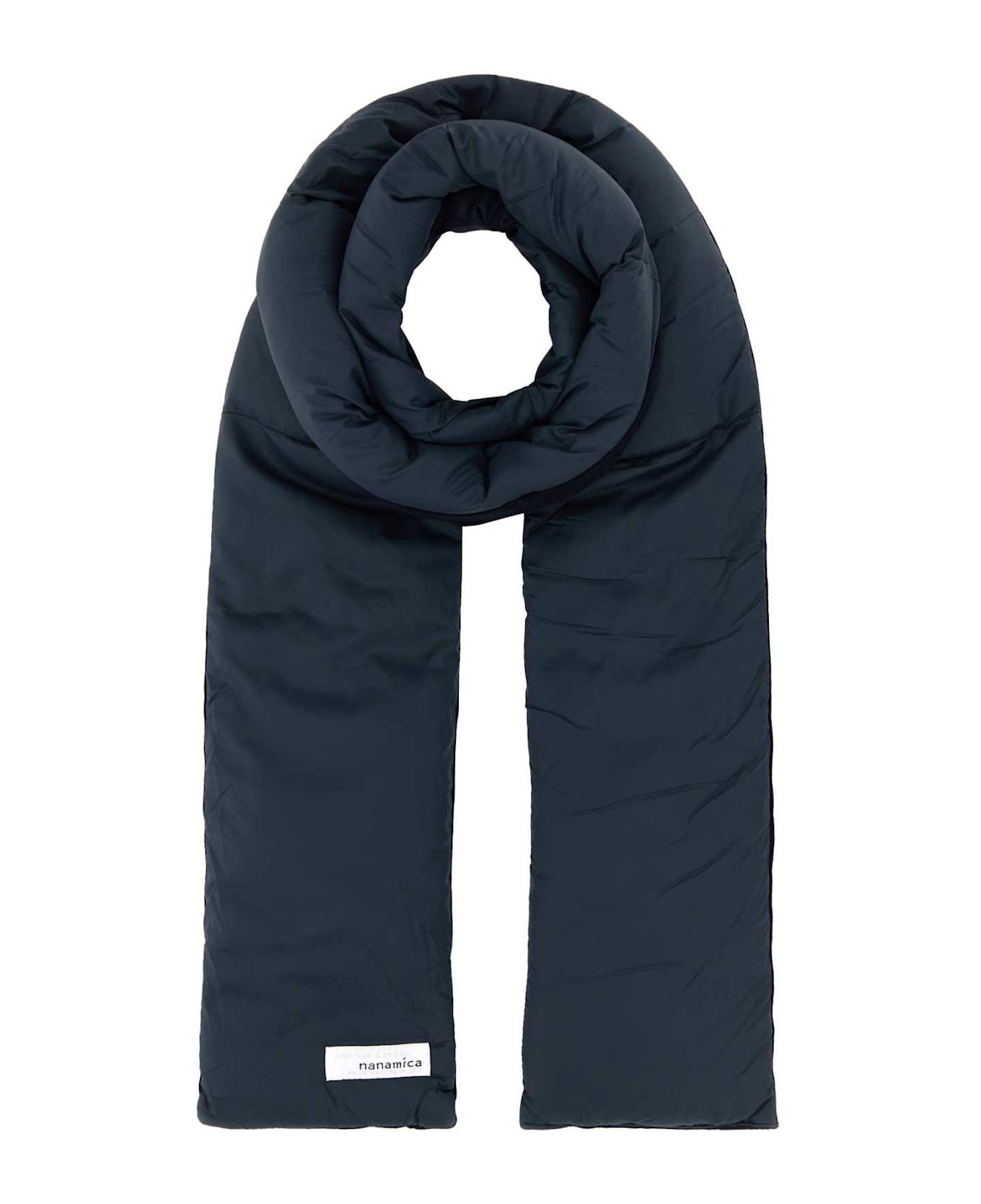 Navy Blue Nylon Reversible Scarf - 1