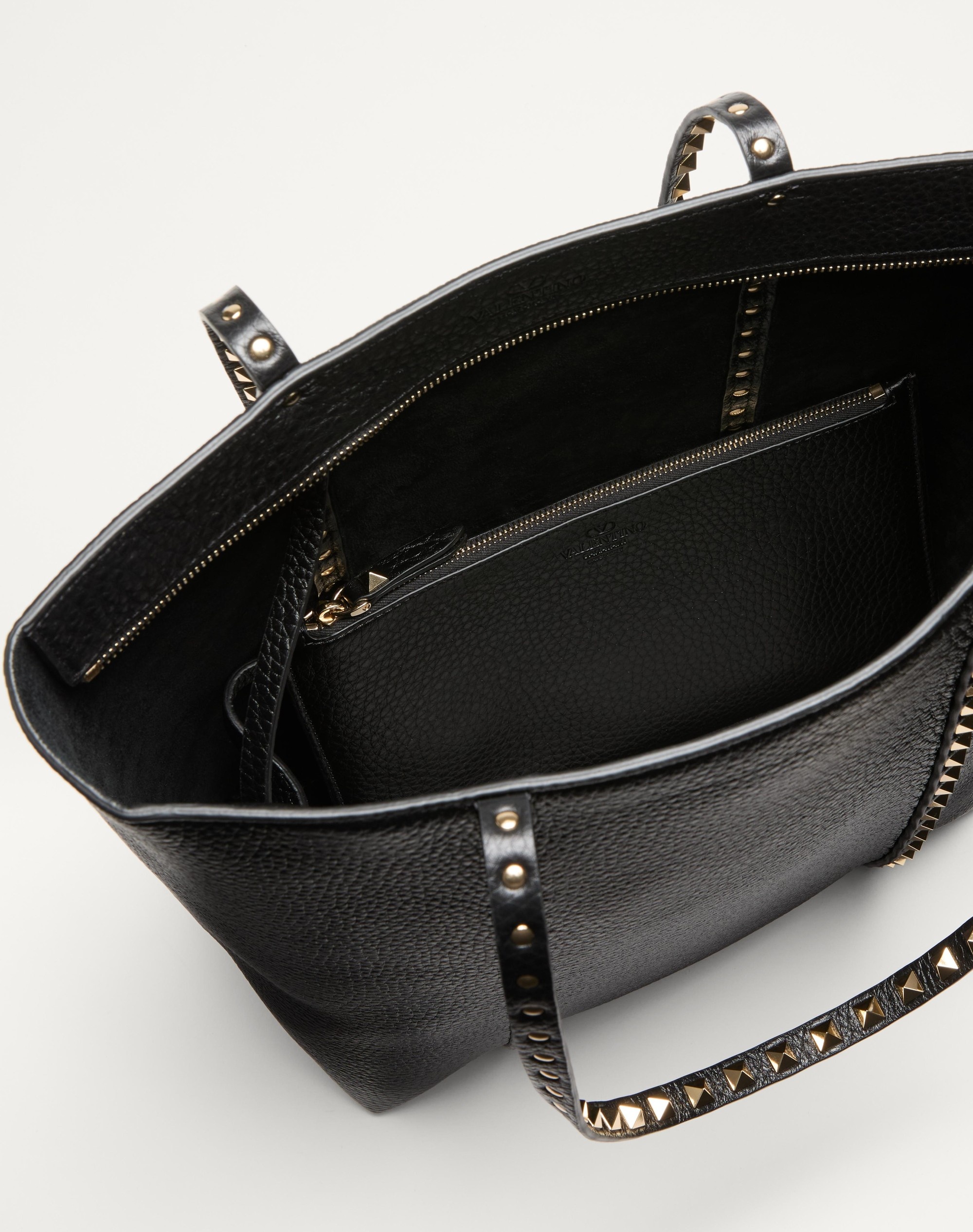 VALENTINO GARAVANI ROCKSTUD SHOPPING BAG IN GRAINY CALFSKIN - 5