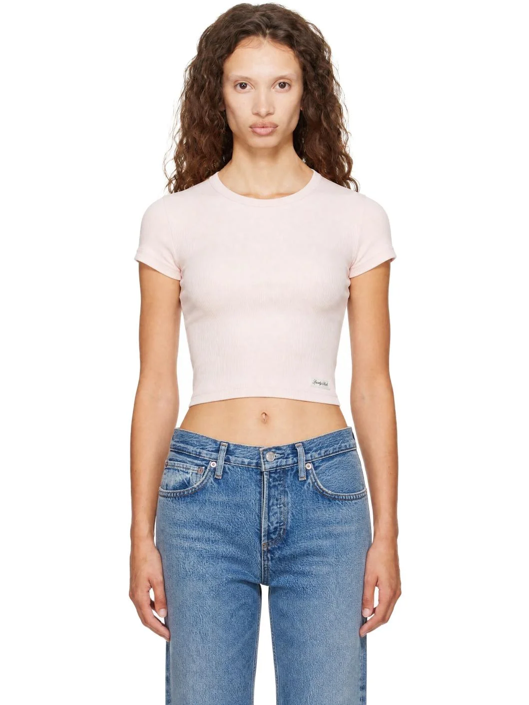 Pink Signature Logo Ribbed Baby T-shirt - 1