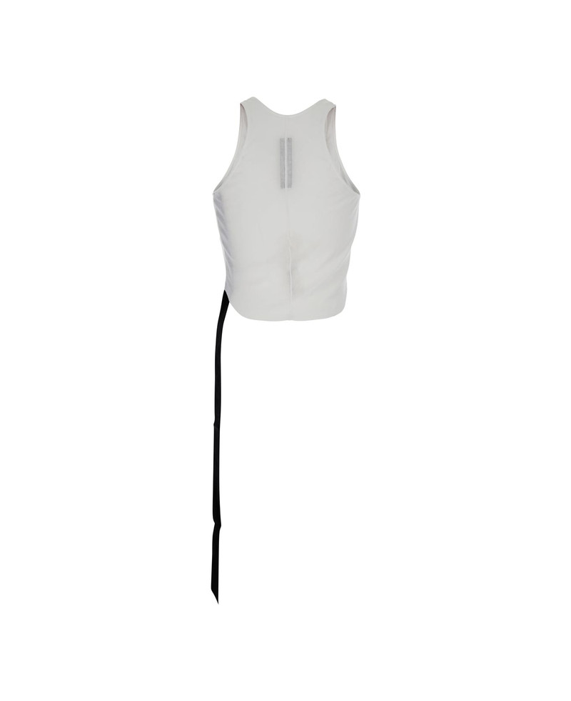 Rick Owens DRKSHDW White Racerback Top With Oversize Band In Cotton Man outlook