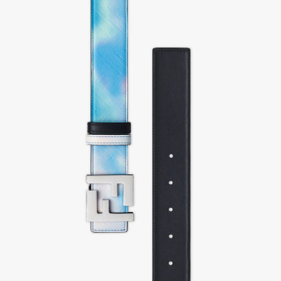 FENDI Light blue leather belt outlook