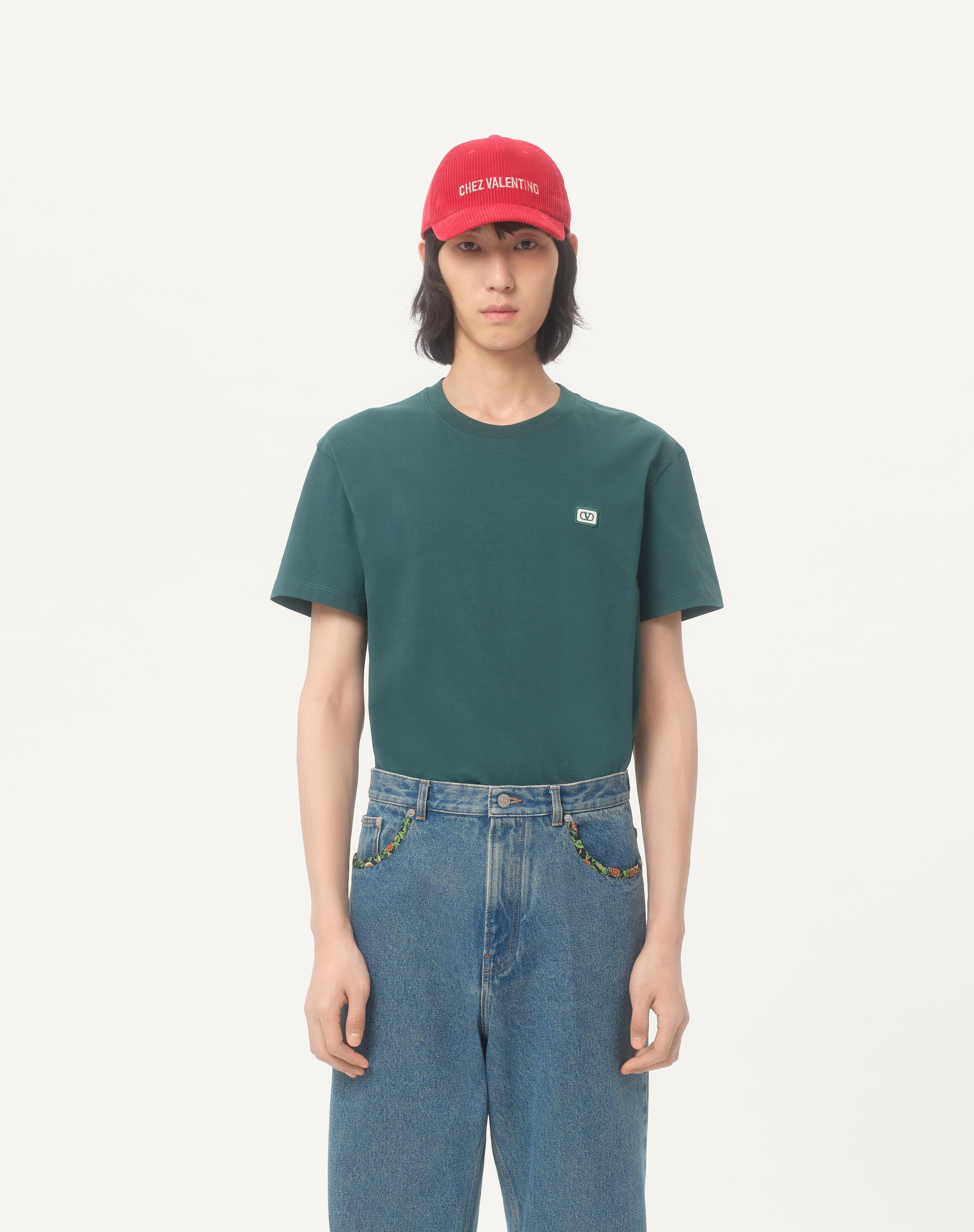 COTTON T-SHIRT WITH VLOGO PATCH - 5