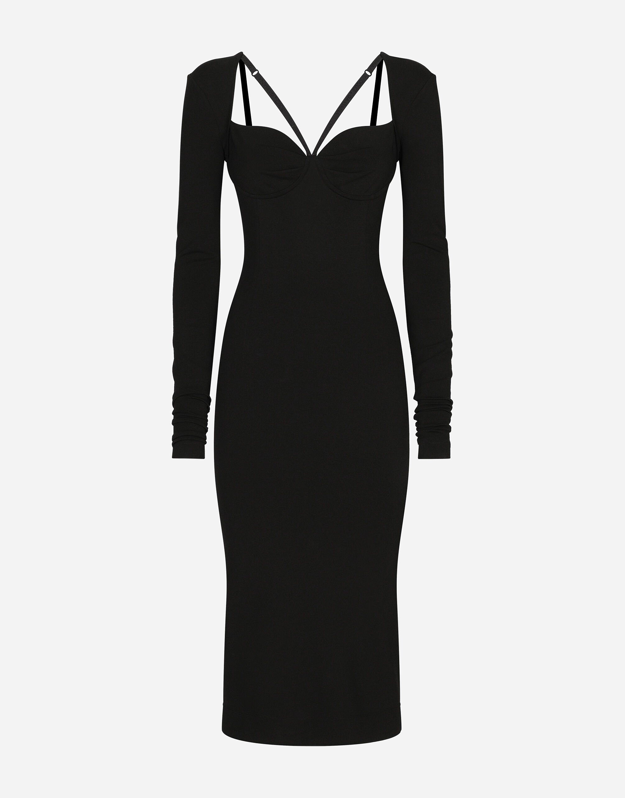 Jersey Milano rib calf-length dress - 1