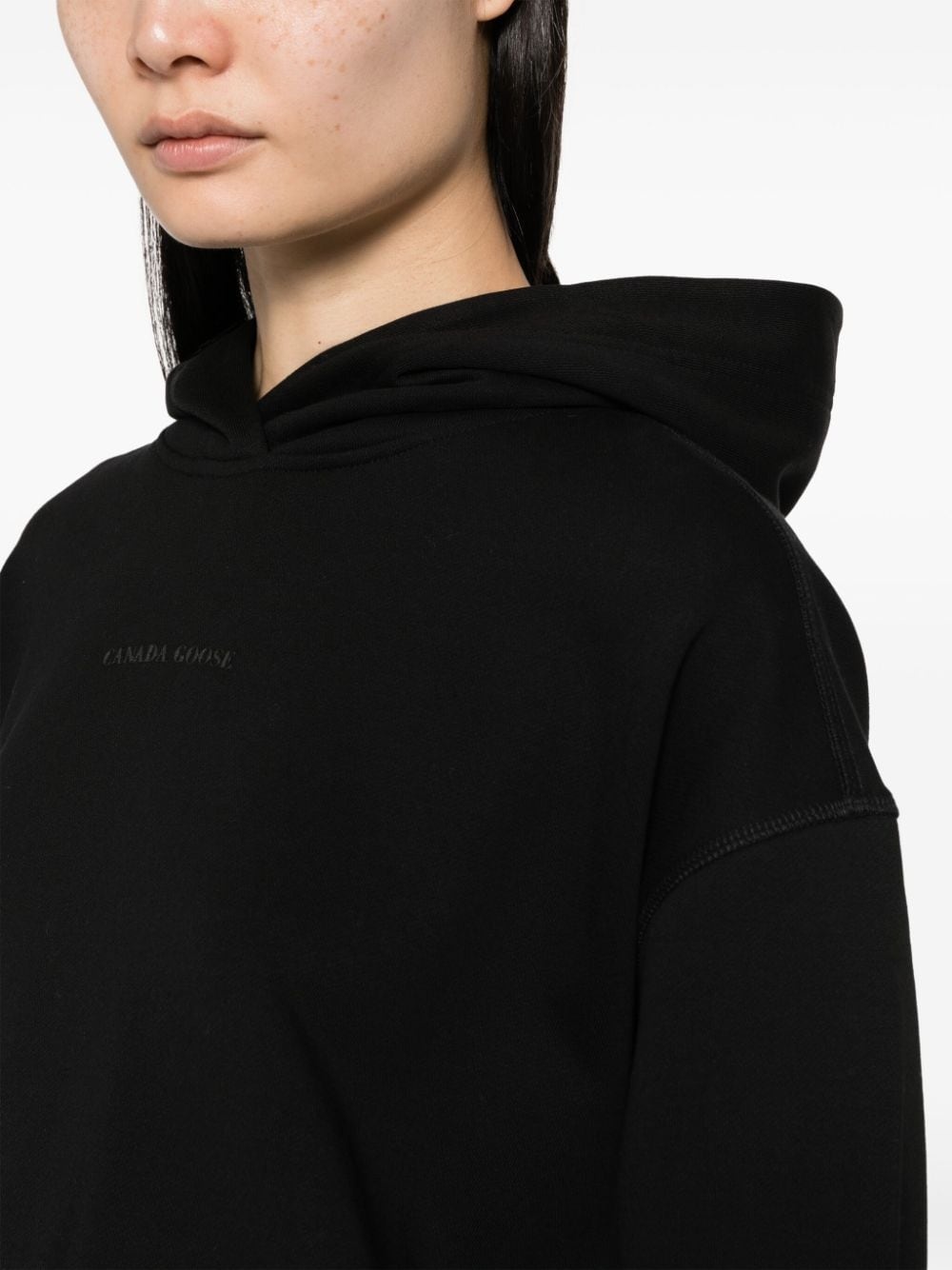 logo-embossed cotton hoodie - 5