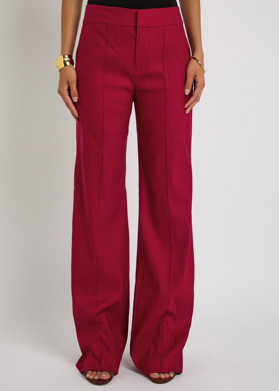 Alice + Olivia Dylan Linen-blend Wide-leg Trousers - 2