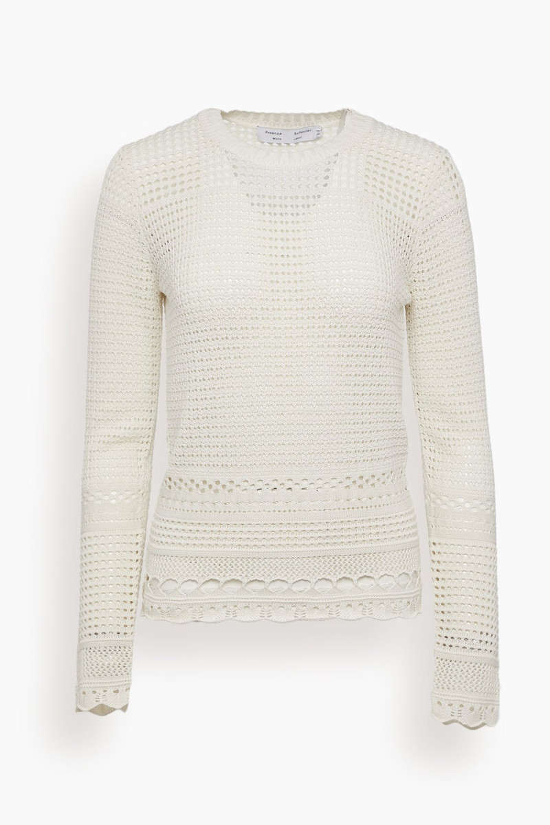 Pointelle Top in Ecru 1