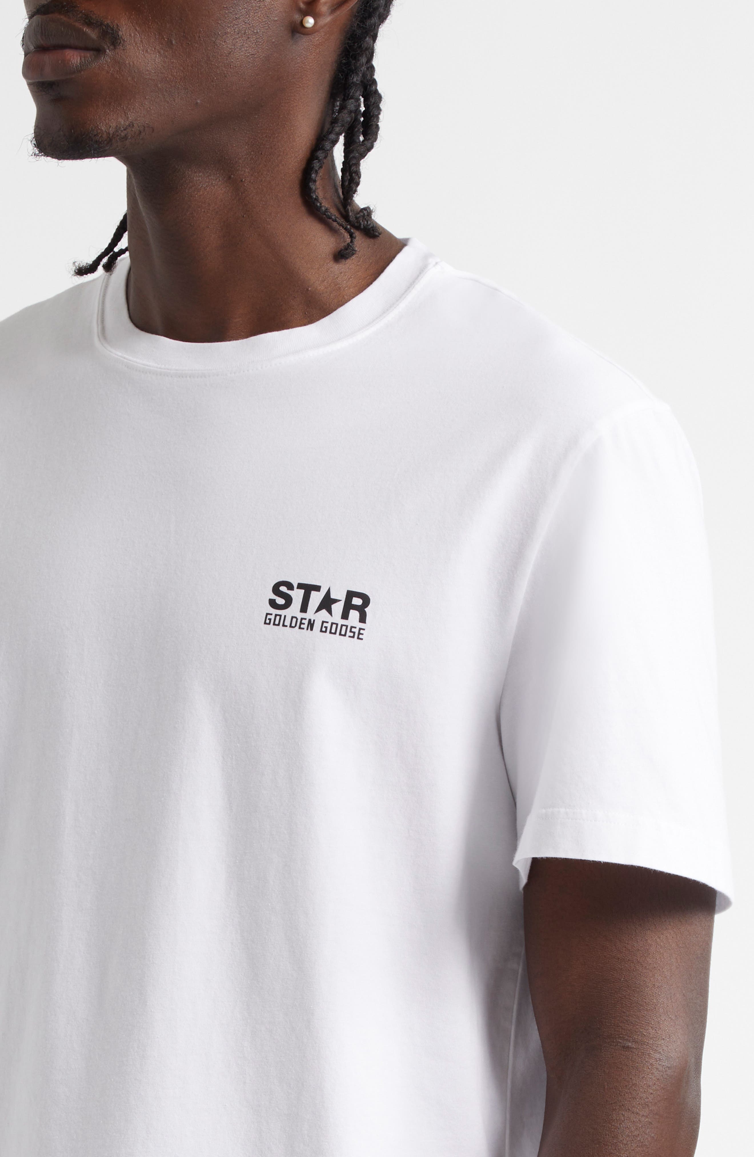Golden Goose Star Logo Cotton Graphic T-Shirt in White/Black at Nordstrom - 4