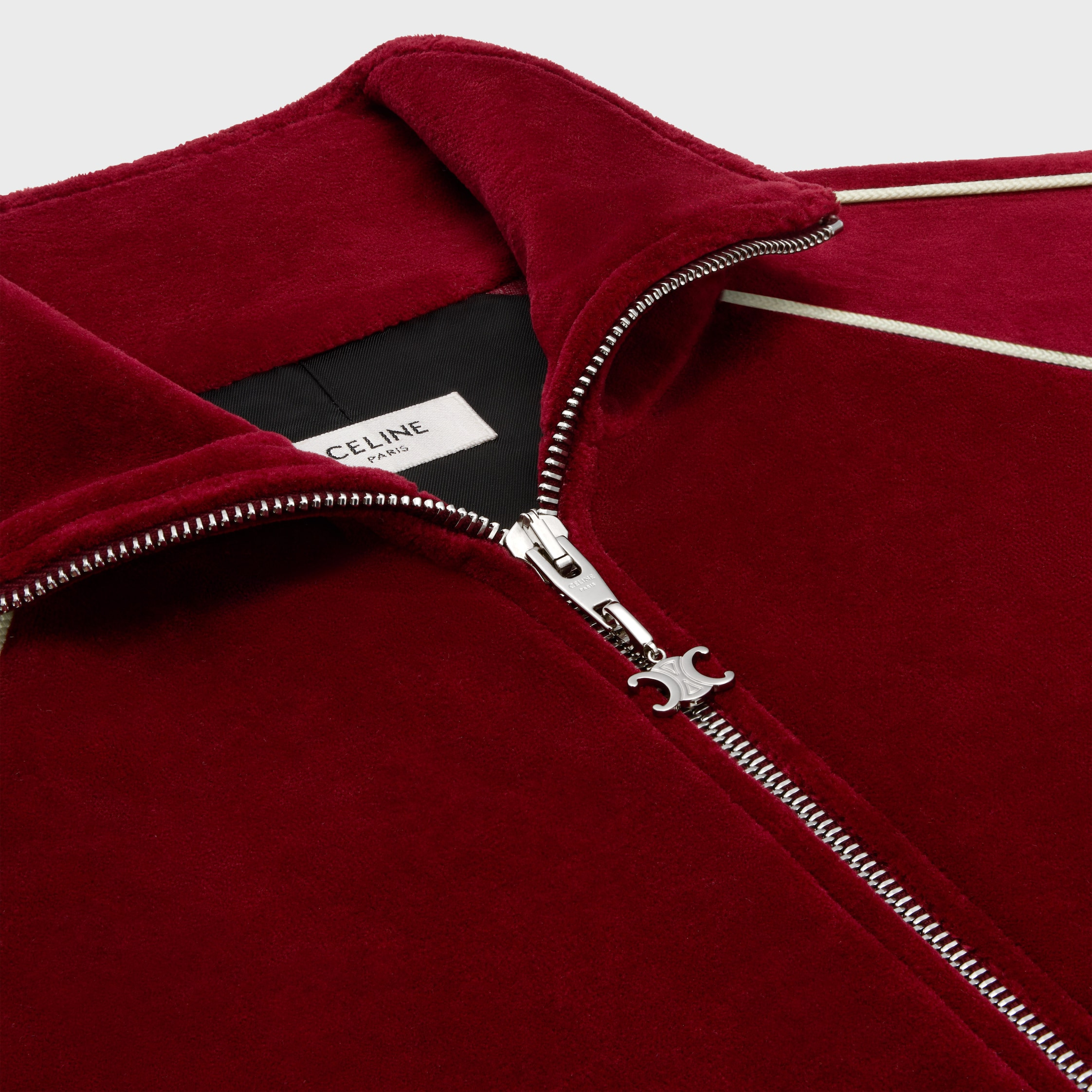 triomphe tracksuit jacket in velvet jersey - 3