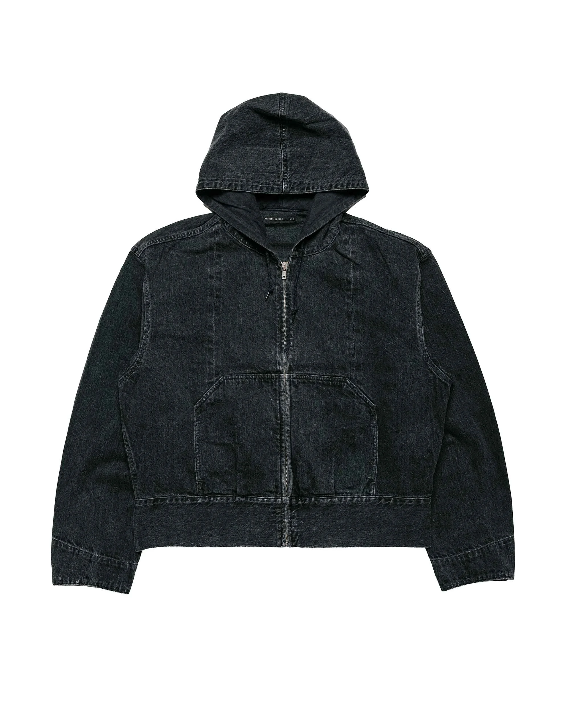 Lady White Co. Hooded Denim Blouson Faded Black Hand Fade - 1