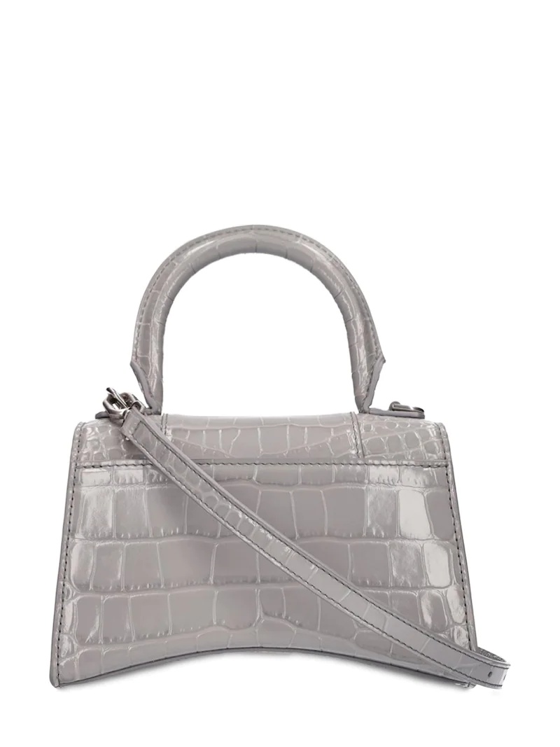 CROC EMBOSSED LEATHER SHOULDER BAG - 6