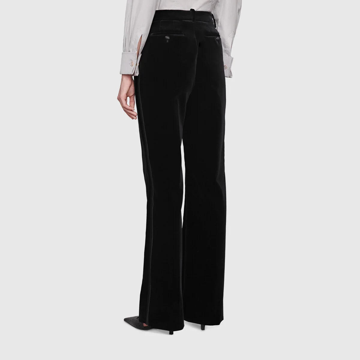 Stretch velvet flared pant - 4