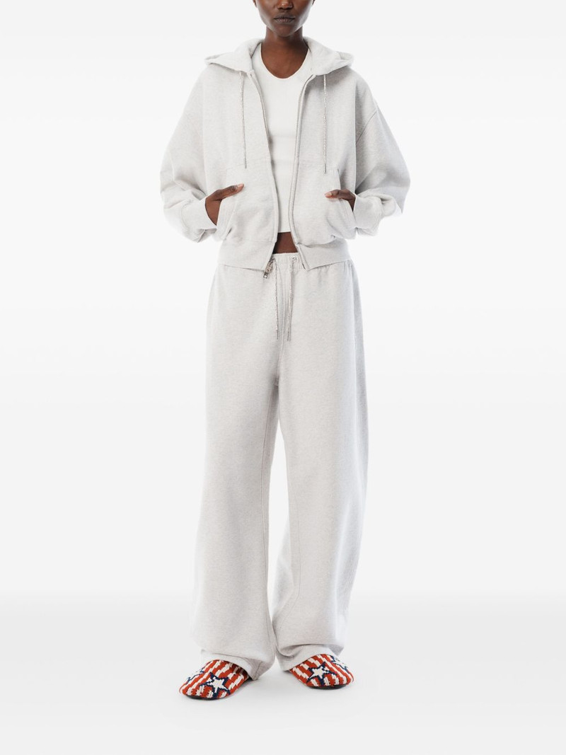 Alexander Wang rhinestone-drawcord zip-up hoodie outlook