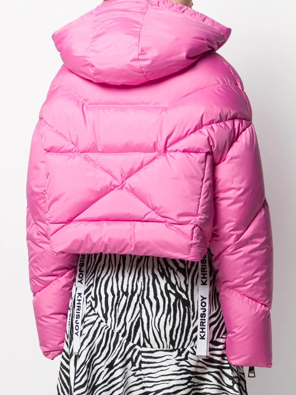 cropped hooded puffer jacket - 4