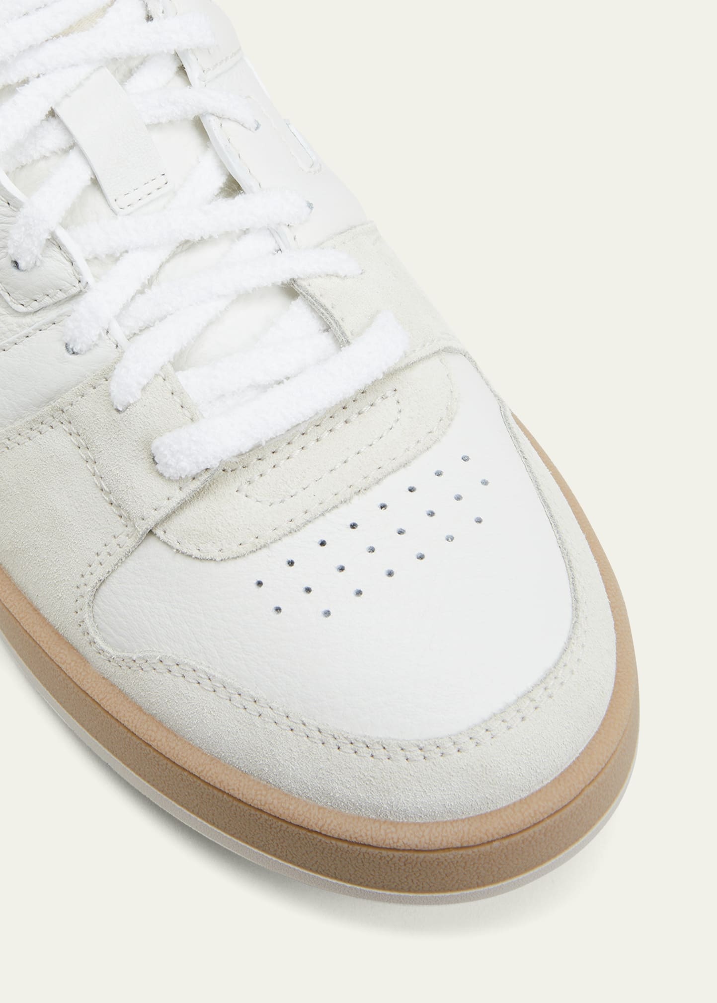 Men's Match Leather FF-Logo Low-Top Sneakers - 5