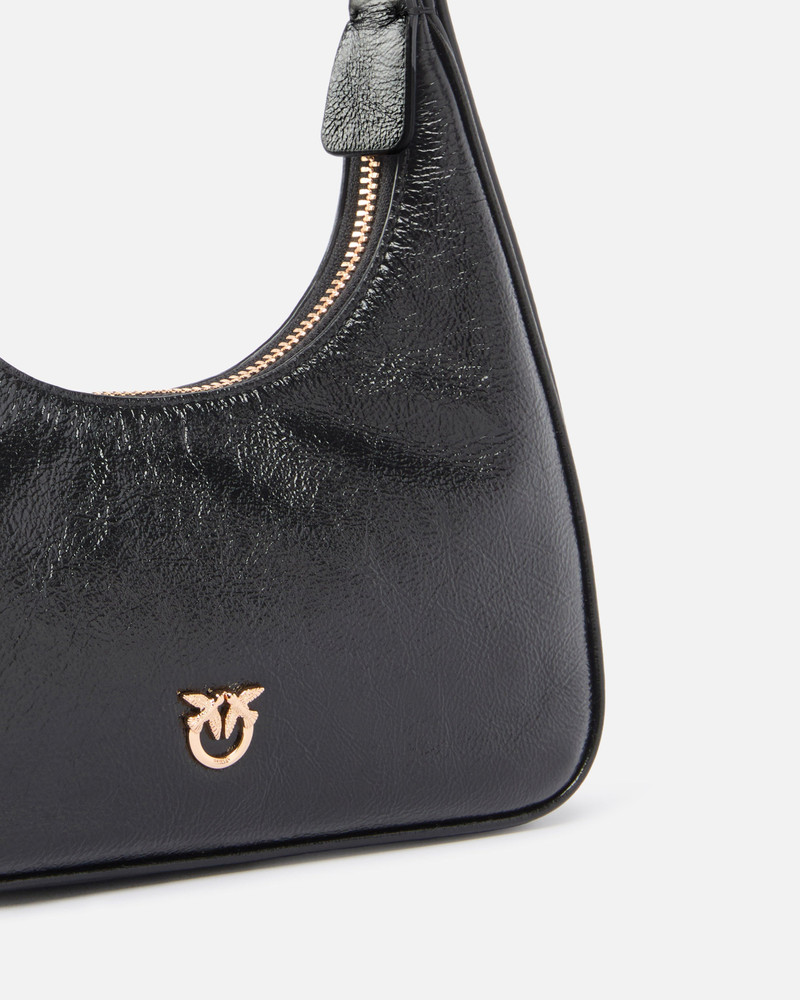 MISS PINKO MINI HOBO SHOULDER BAG IN SHINY LEATHER 3