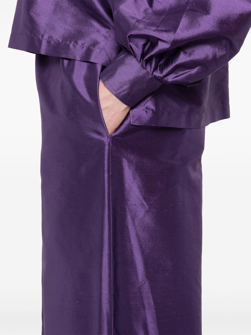 silk wide-leg trousers - 5