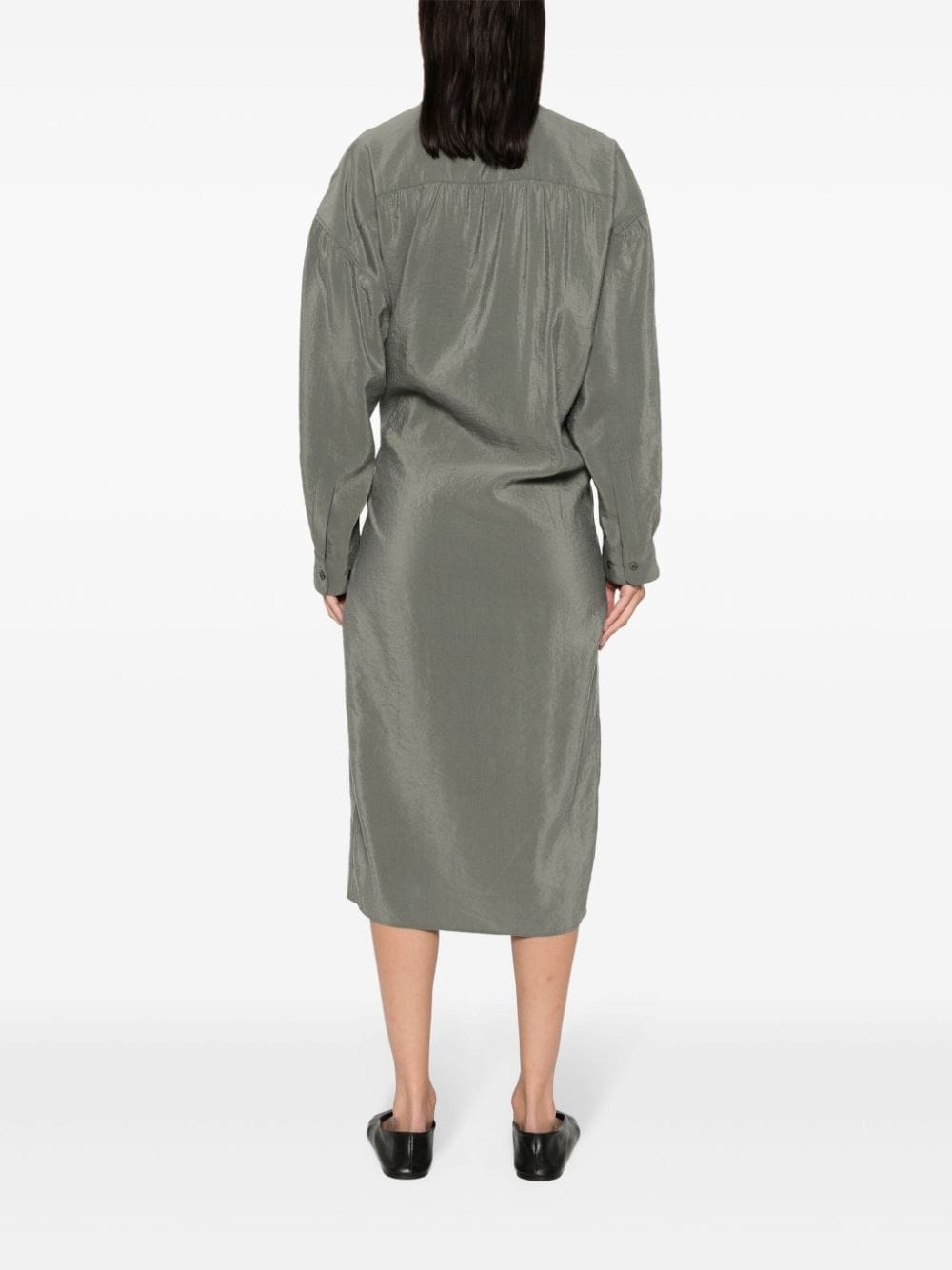 Twisted wrap midi dress - 4