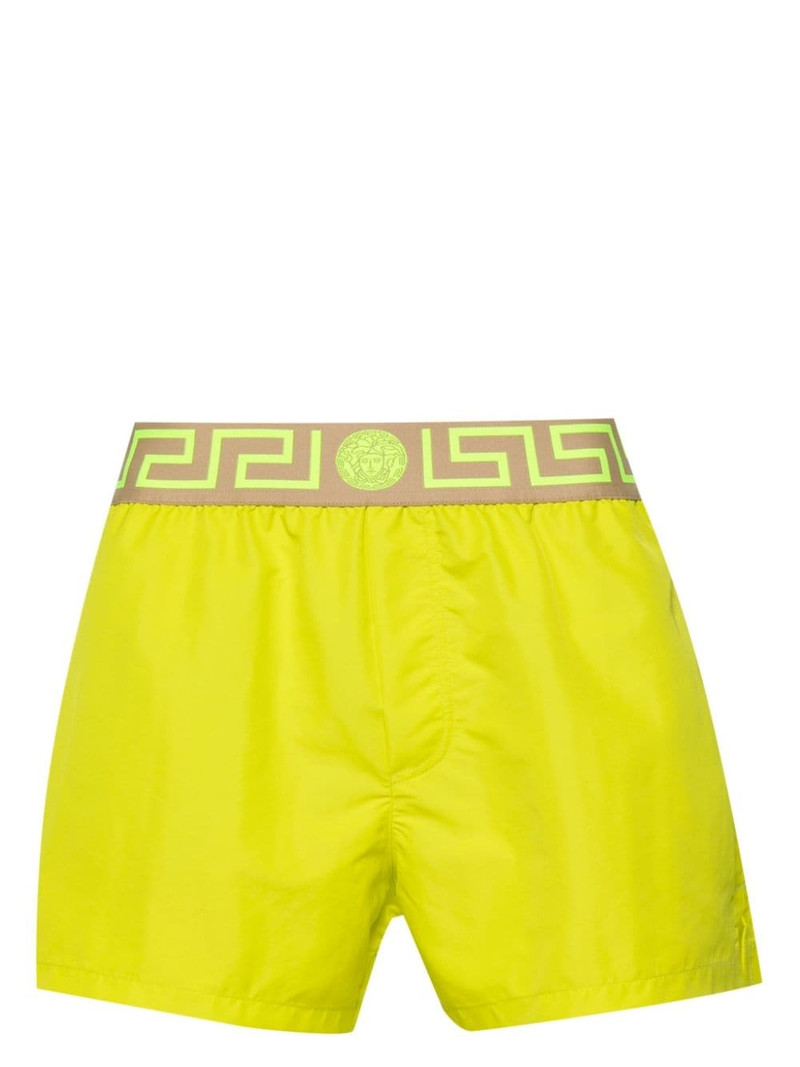 Greca-waistband swim shorts 1