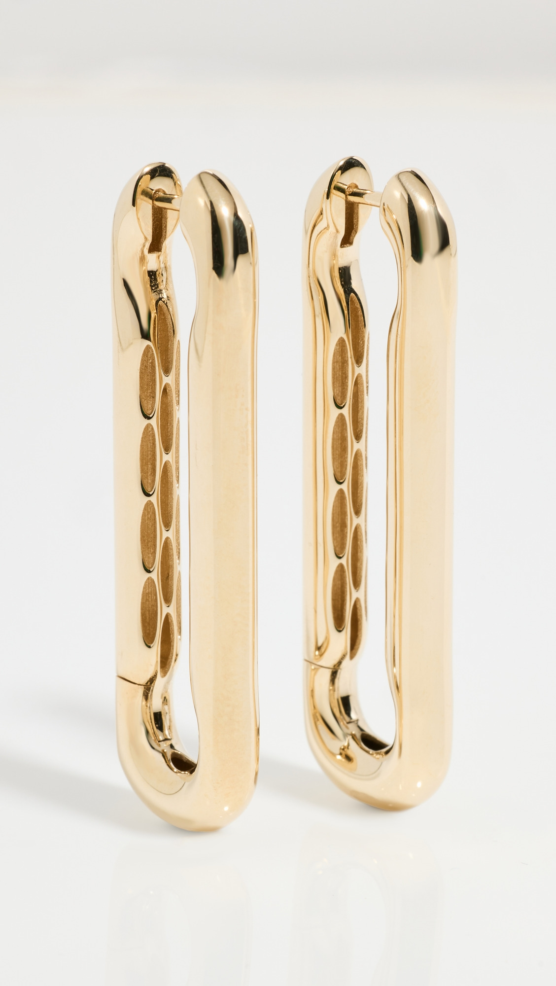 14k Yellow Gold Extra Large Link Earrings - 3