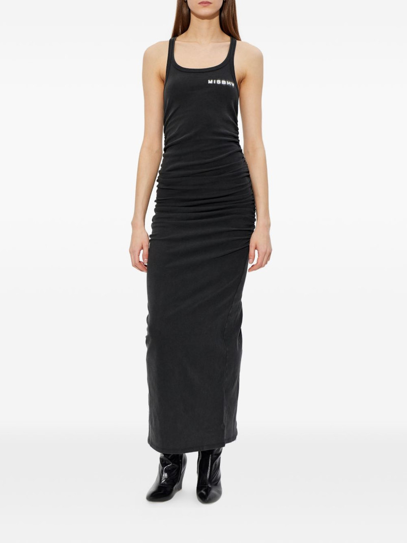 logo-print ruched dress 3