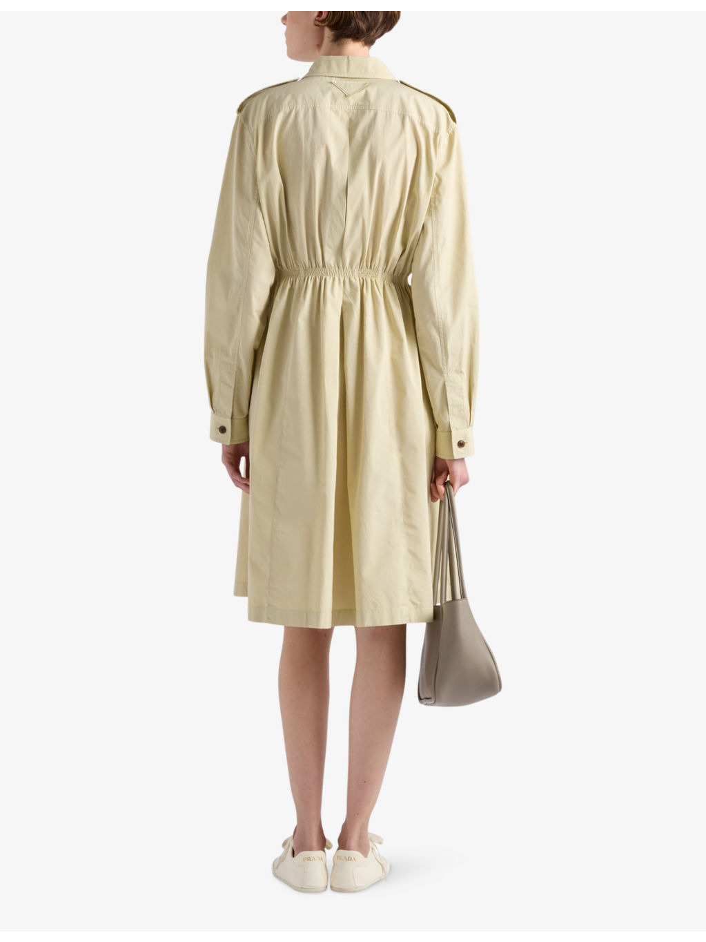 Flap-pocket shoulder-epaulette cotton-poplin midi dress - 4