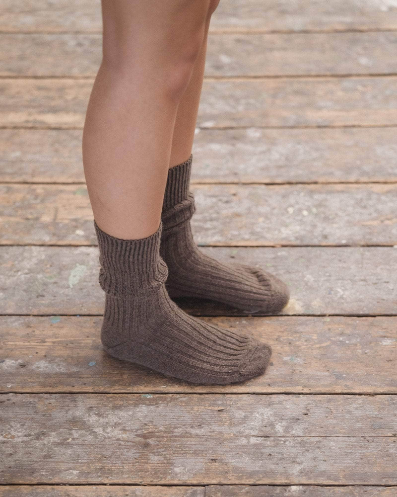 BASERANGE Rib Overankle Socks - Recycled Cashmere Rib outlook