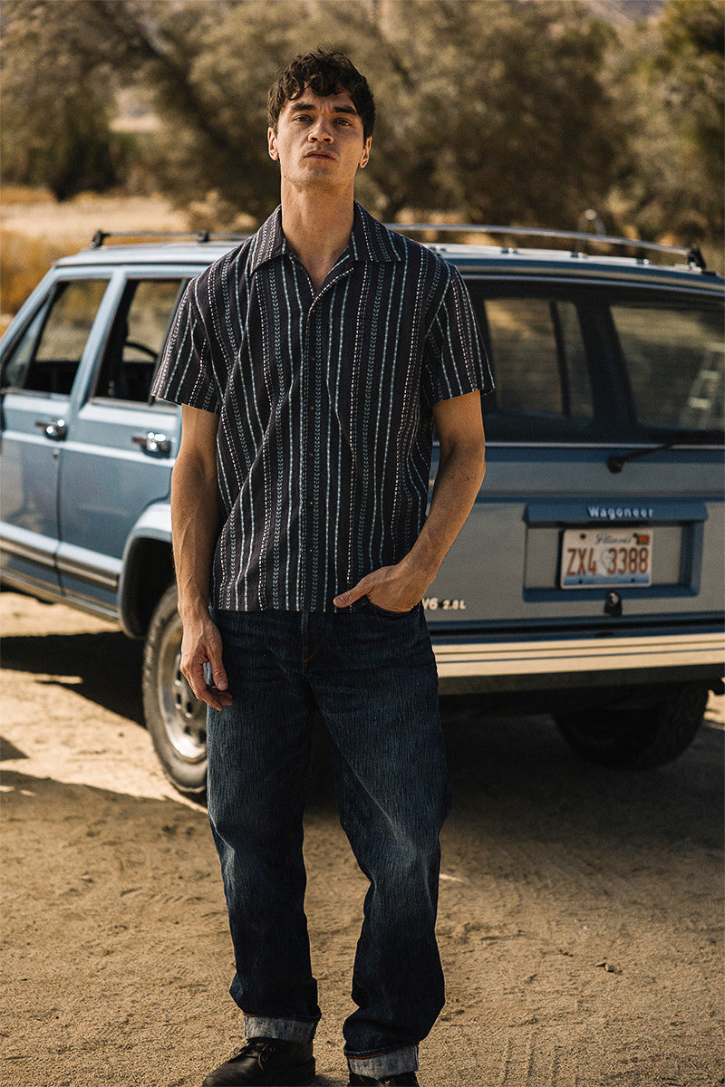 The Wrench Gauze Dobby Stripe Shirt - Charcoal 7