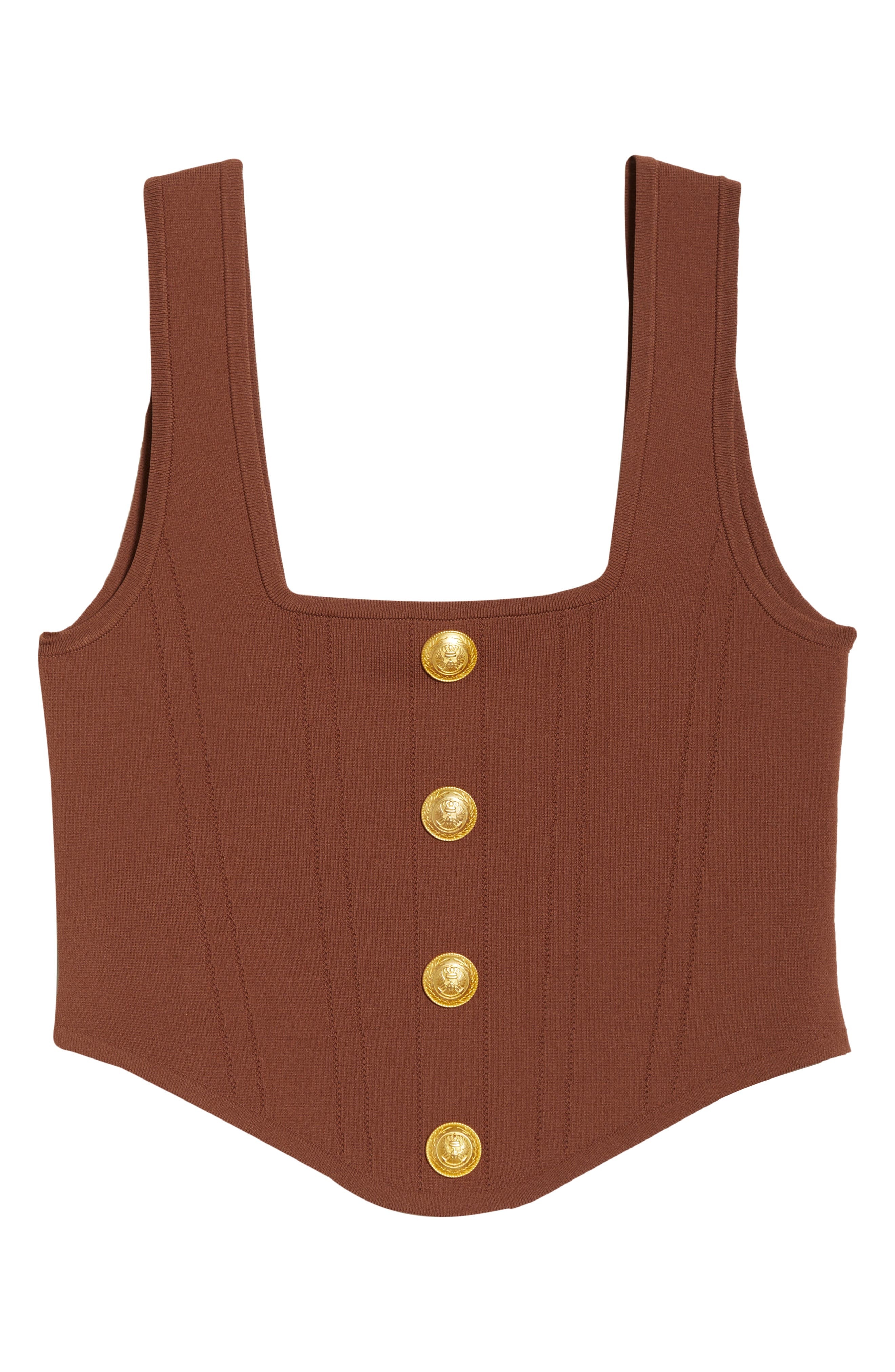 L'AGENCE Saga Square Neck Tank in Sepia Brown/Gold at Nordstrom - 5