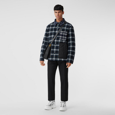 Burberry Contrast Pocket Check Wool Cotton Overshirt outlook