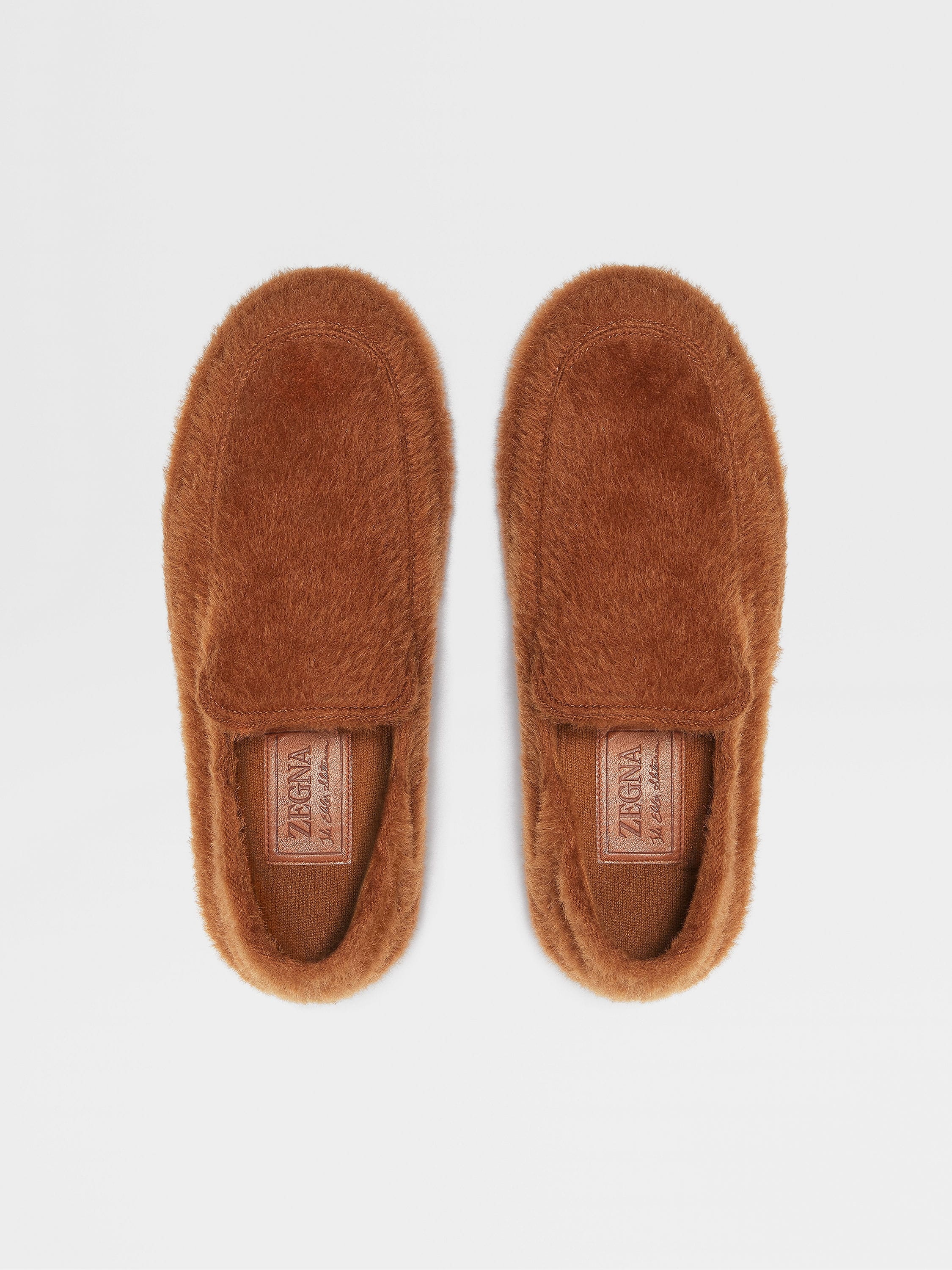 ZEGNA X THE ELDER STATESMAN ALPACA AND WOOL SLIPPERS - 5