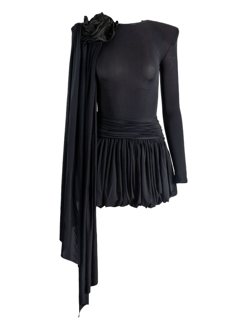 floral-appliqué pleated dress - 1