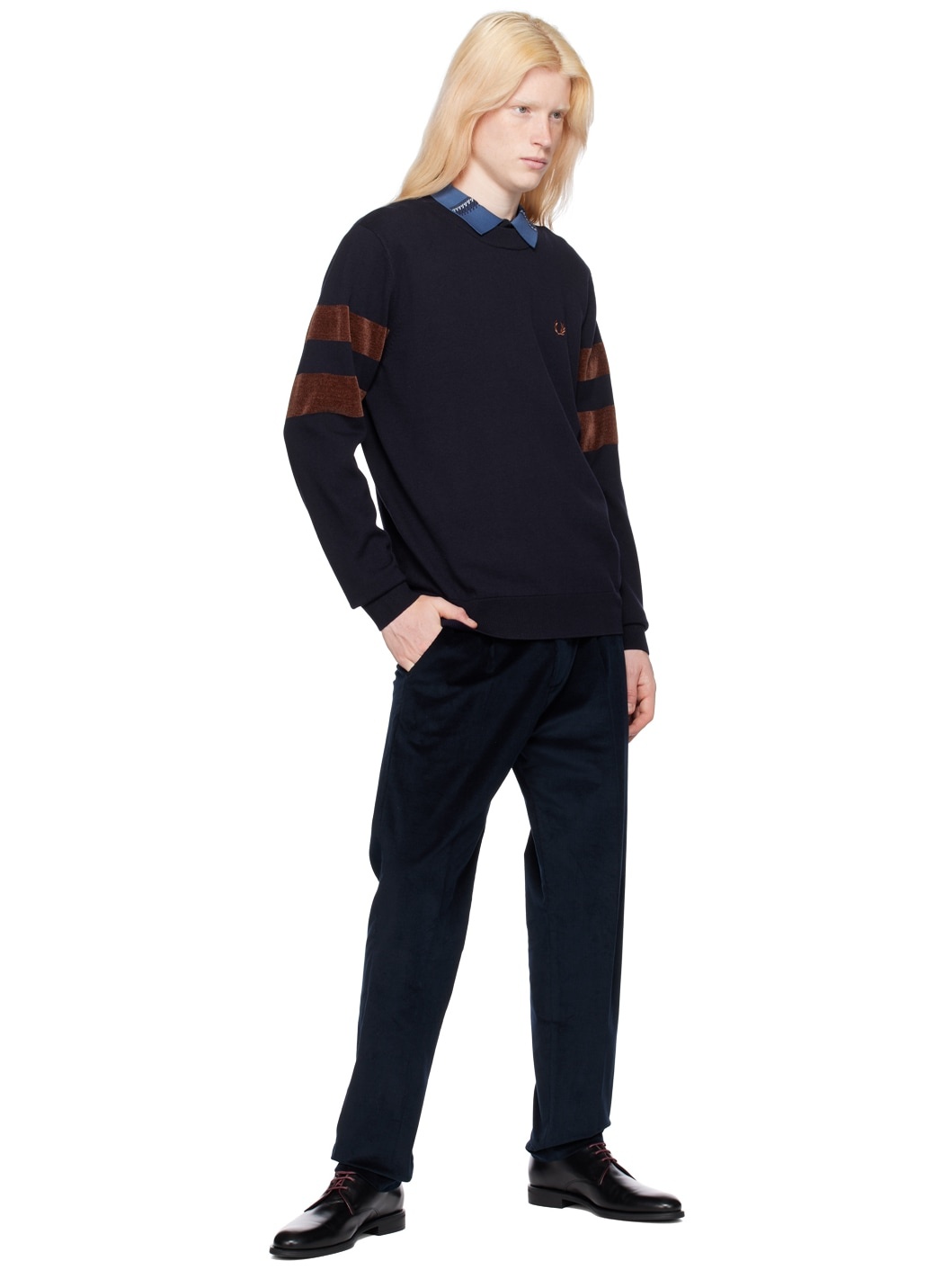 Navy Tipping Sweater - 4