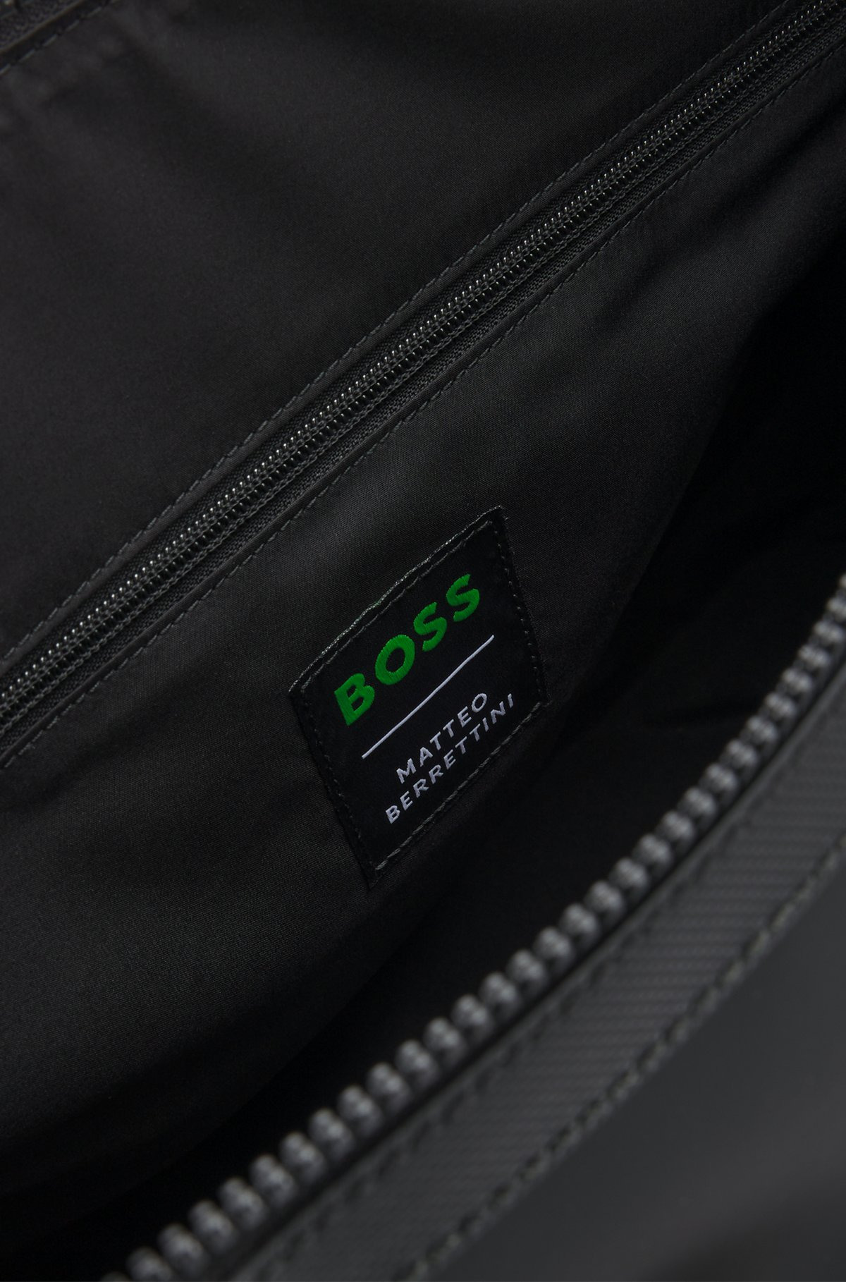 BOSS X MATTEO BERRETTINI  FAUX-LEATHER HOLDALL WITH CONTRAST LOGO - 6