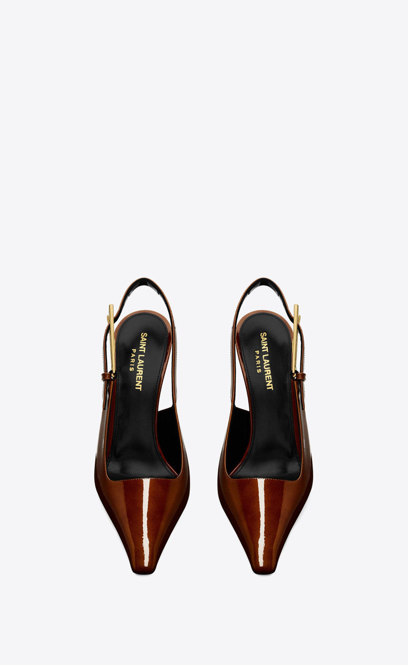SAINT LAURENT lee slingback pumps in patent leather outlook