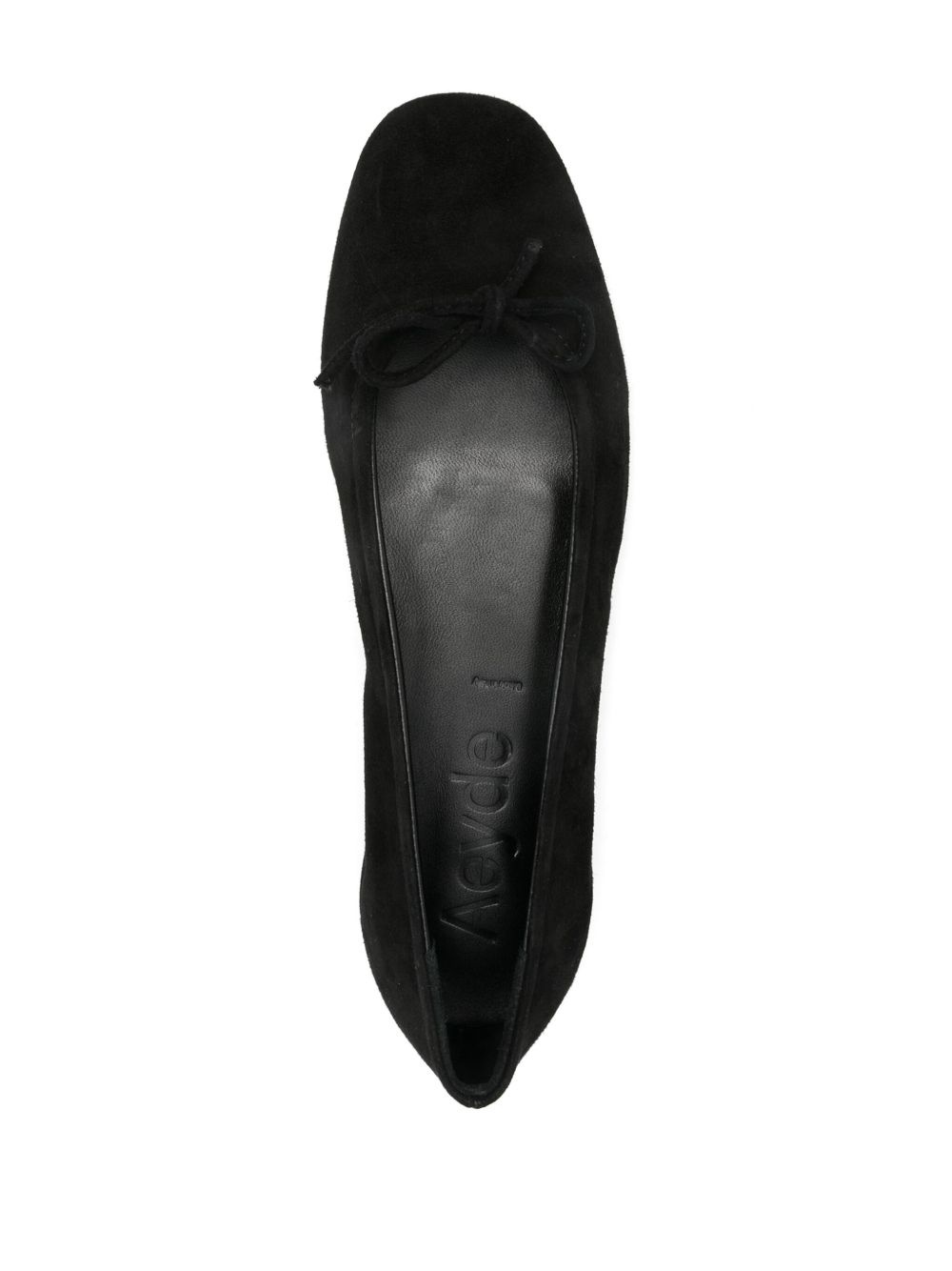bow-detail suede ballerina shoes - 4