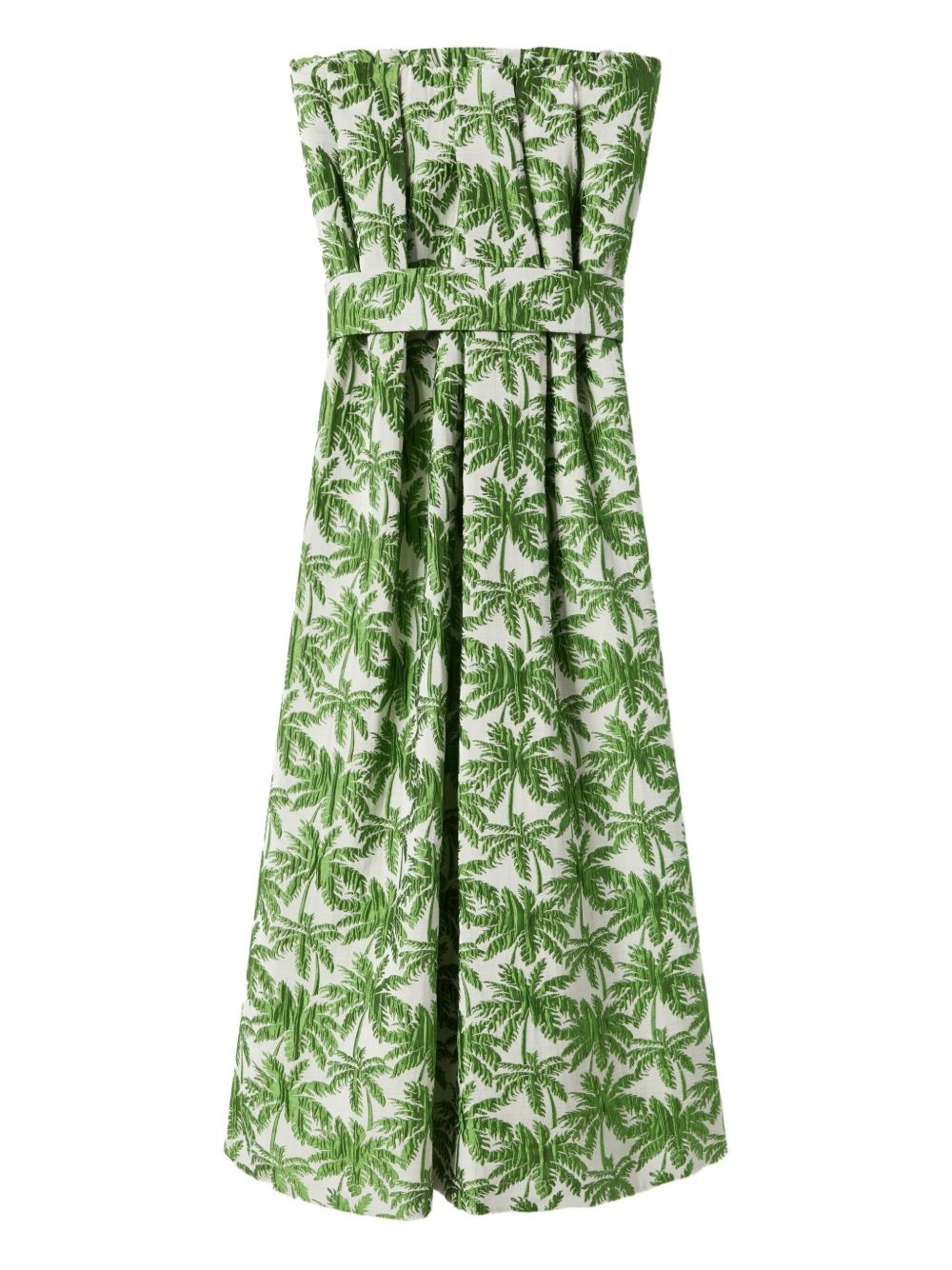 Filter palm-print strapless midi dress - 5