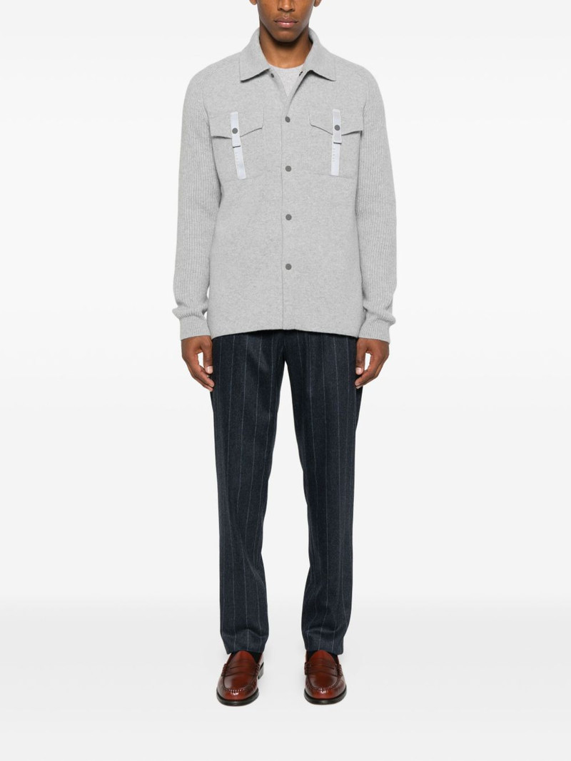 SEASE ribbed-sleeve shirt jacket outlook