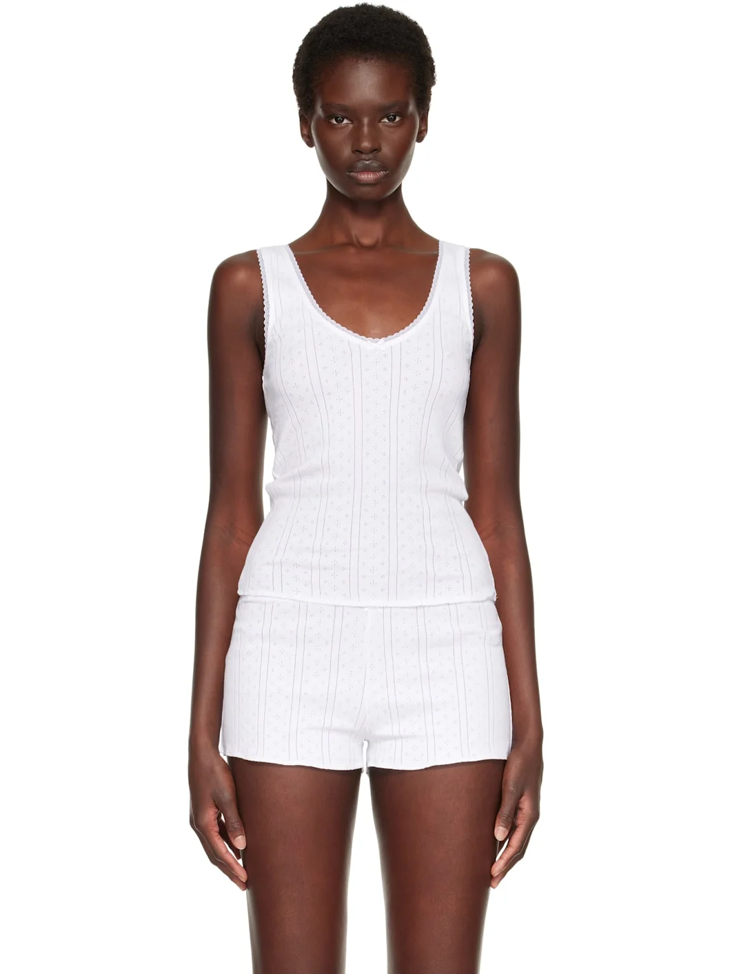 White 'The Scoop' Tank Top - 1