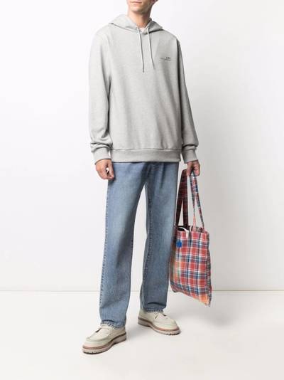 A.P.C. logo-print cotton hoodie outlook