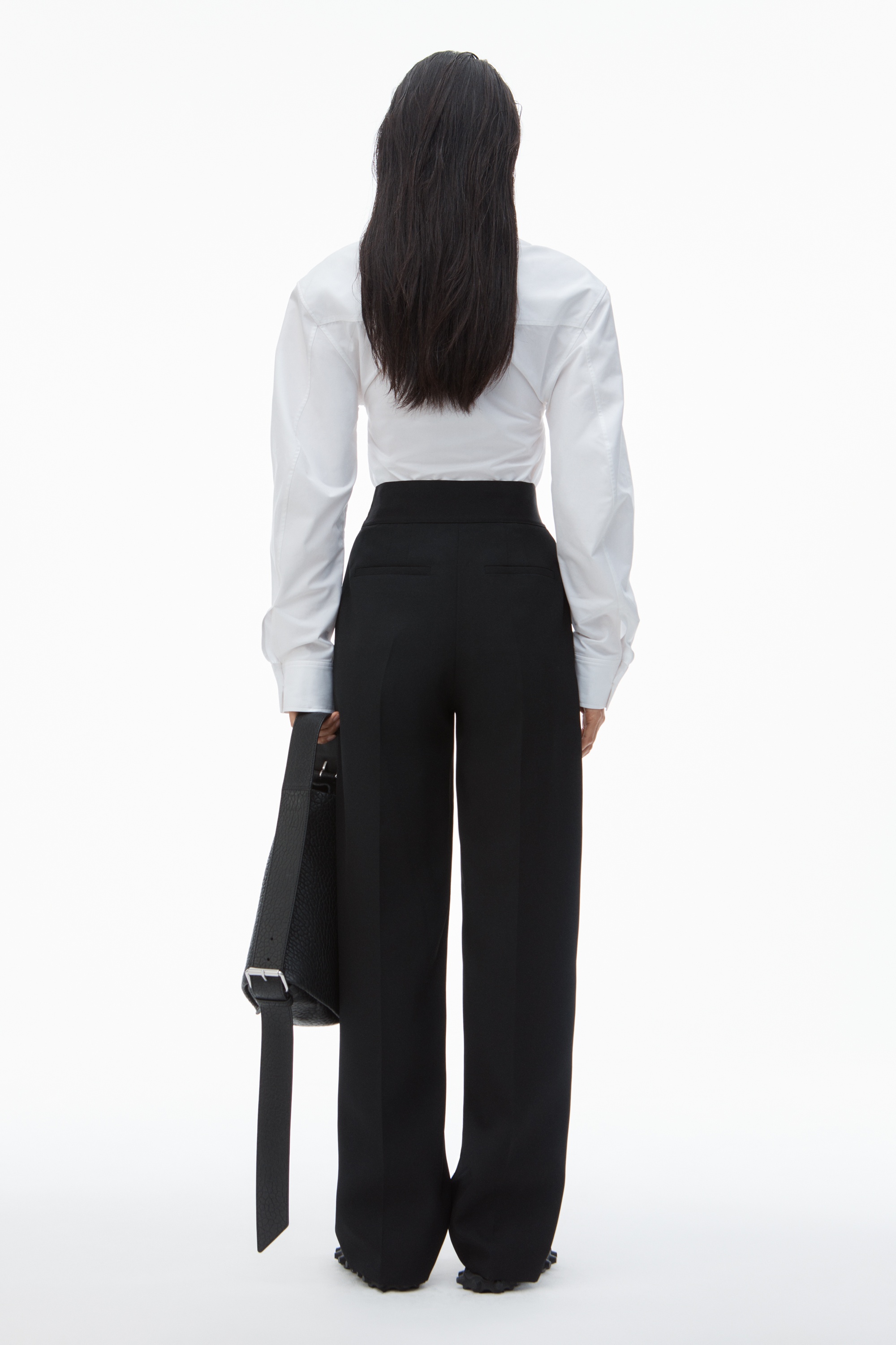 high waisted trouser with logo waistband - 4