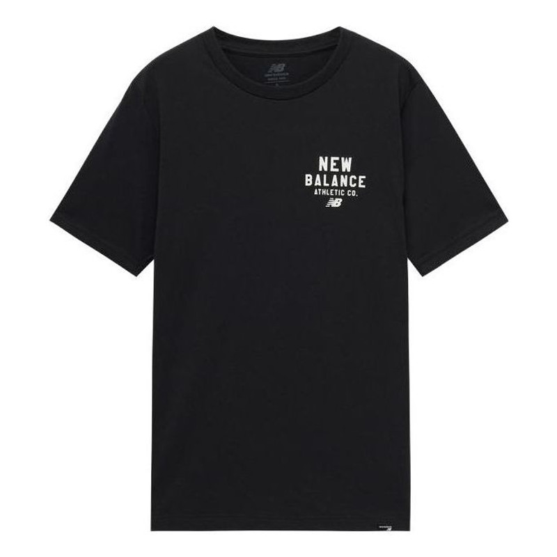 New Balance Round Neck Sports Tee 'Black White' MT31909-BK - 1