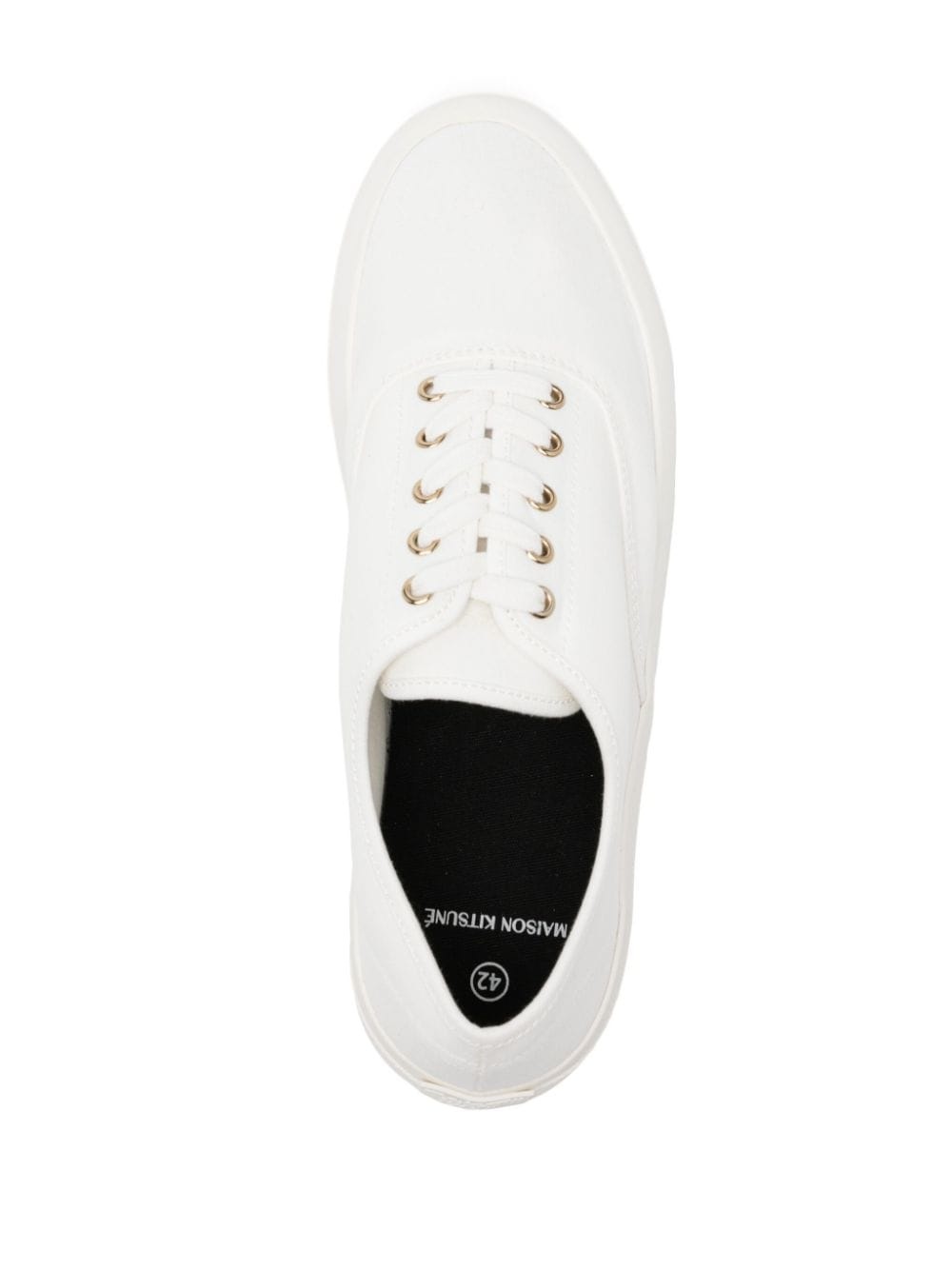 lace-up canvas sneakers - 4