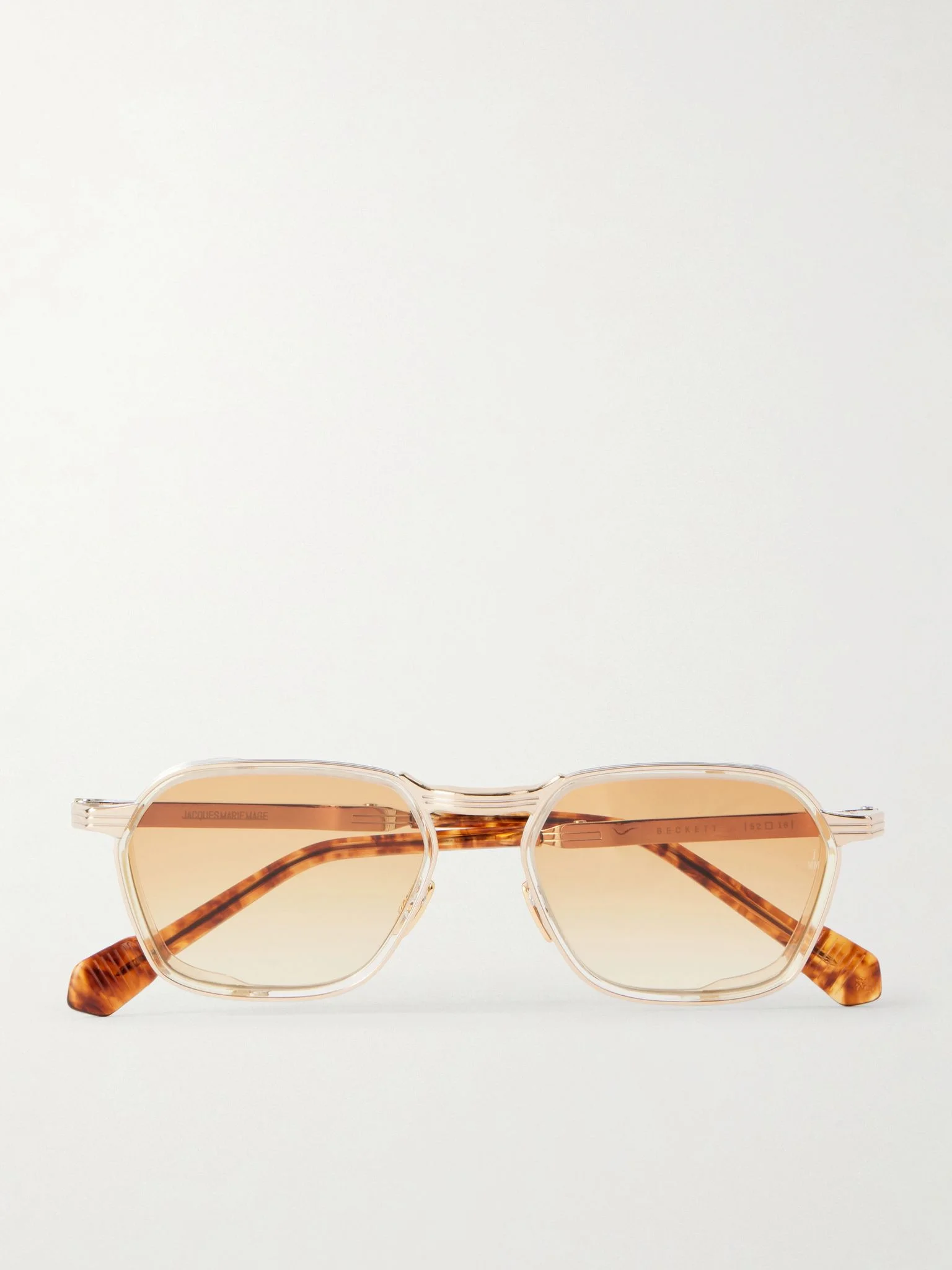 Beckett D-Frame Silver-Tone Titanium and Acetate Sunglasses Silver - 1