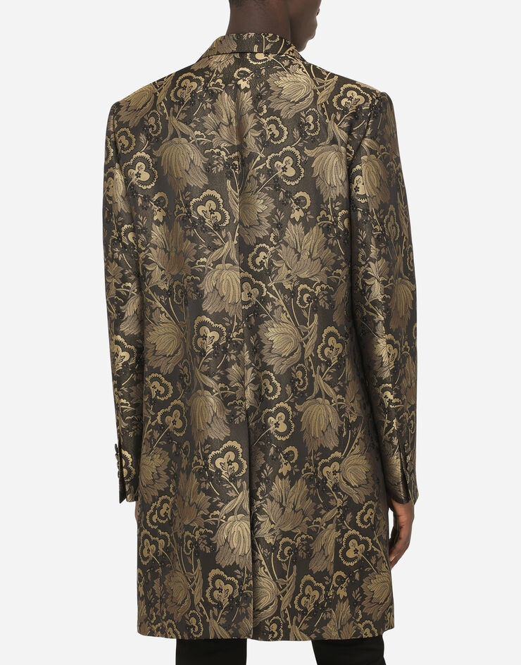 Floral lamé jacquard coat - 6